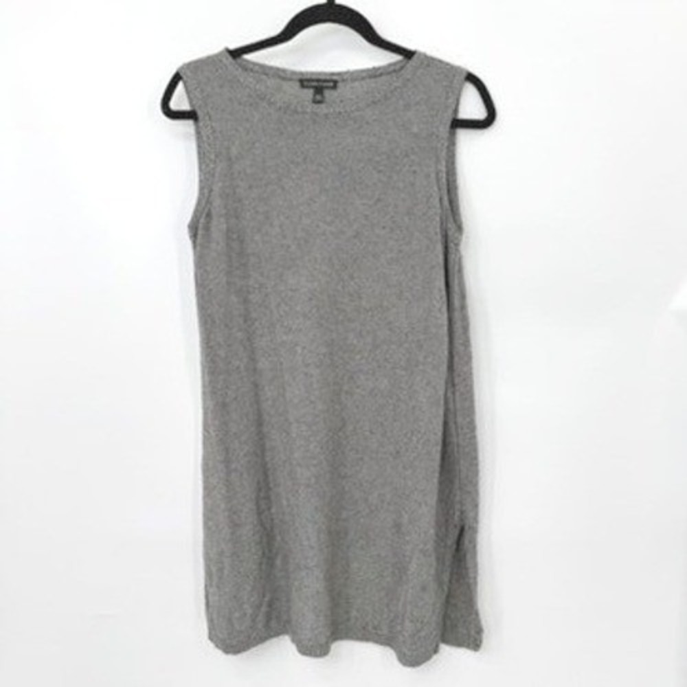 Eileen Fisher Tank Dress Women M Gray Merino Blend Cottagecore Capsule Lagenlook
